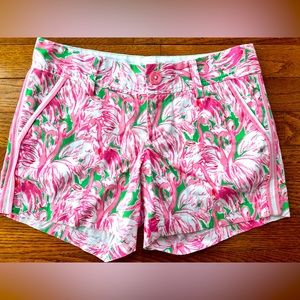 New Lilly Pulitzer Callahan Flamingo Shorts Size 00